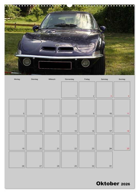 Produktbild: Opel GT Terminplaner (hochwertiger Premium Wandkalender 2026 DIN A2 hoch), Kunstdruck in Hochglanz
