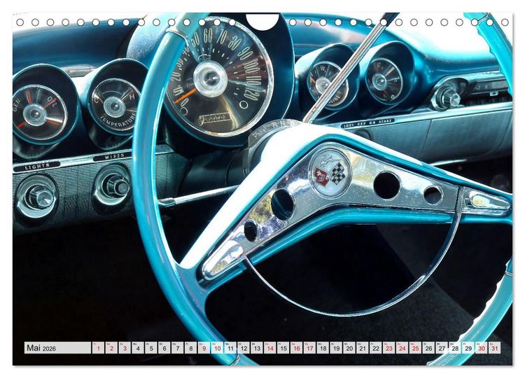 Produktbild: Ikonische US-Car Armaturenbretter (Wandkalender 2026 DIN A4 quer), CALVENDO Monatskalender