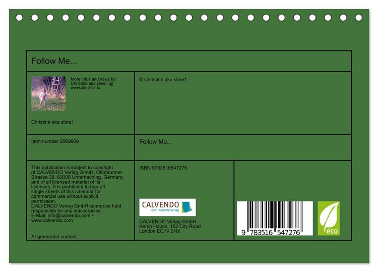Produktbild: Follow Me... (Desk Calendar 2026 DIN A5 landscape), CALVENDO 12 Month DeskCalendar