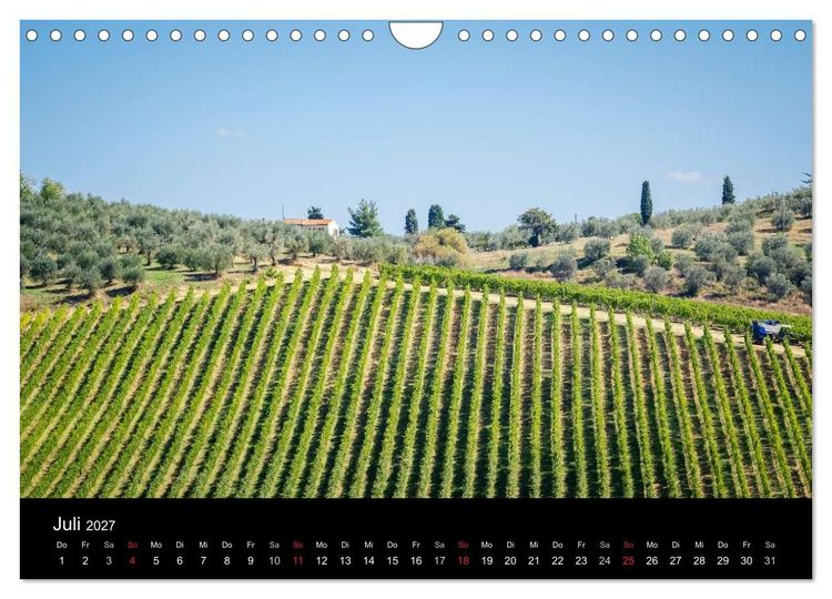 Produktbild: Toskana Landschaften (Wandkalender 2027 DIN A4 quer), CALVENDO Monatskalender