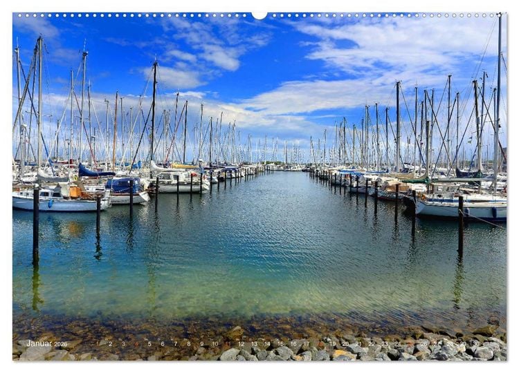 Produktbild: YACHTH&Auml;FEN AN DER OSTSEE (hochwertiger Premium Wandkalender 2026 DIN A2 quer), Kunstdruck in Hochglanz
