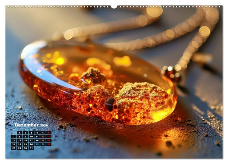 Produktbild: Bernstein mit Einschl&uuml;ssen (hochwertiger Premium Wandkalender 2026 DIN A2 quer), Kunstdruck in Hochglanz