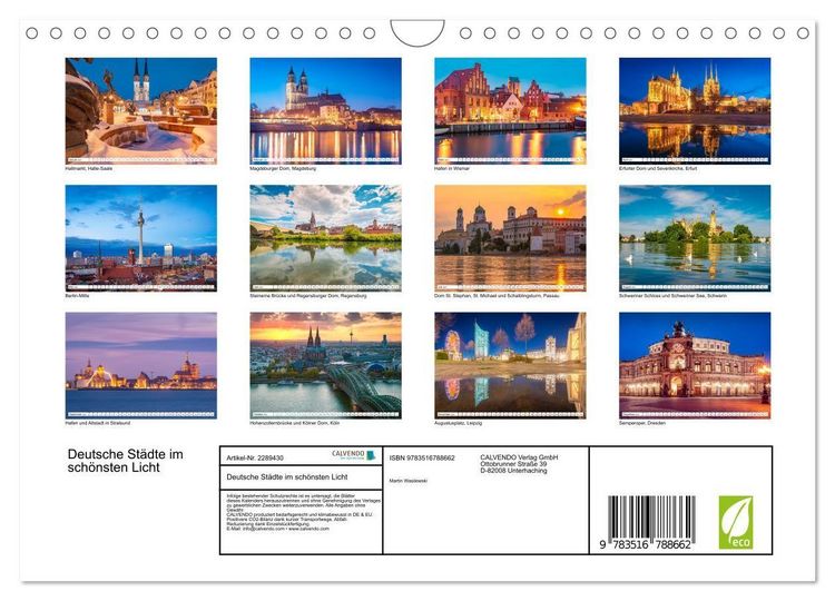 Produktbild: Deutsche St&auml;dte im sch&ouml;nsten Licht (Wandkalender 2027 DIN A4 quer), CALVENDO Monatskalender