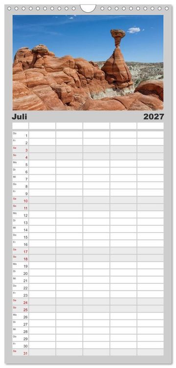Produktbild: Familienplaner 2027 - USA Deluxe mit 5 Spalten (Wandkalender, 21 x 45 cm) CALVENDO