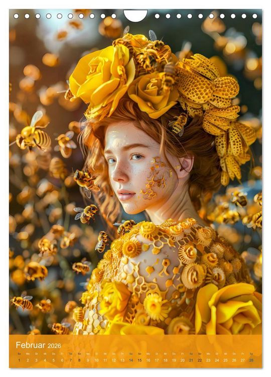 Produktbild: Bienenk&ouml;nigin - Goldene Harmonie von Sch&ouml;nheit, Honig und Bienen (Wandkalender 2026 DIN A4 hoch), CALVENDO Monatskalender
