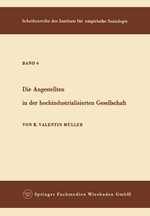 Produktbild: Die Angestellten in der hochindustrialisierten Gesellschaft