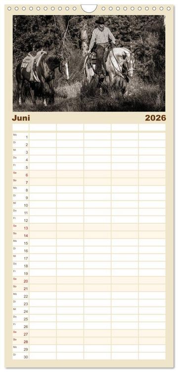Produktbild: Familienplaner 2026 - Westernreiten mit 5 Spalten (Wandkalender, 21 x 45 cm) CALVENDO