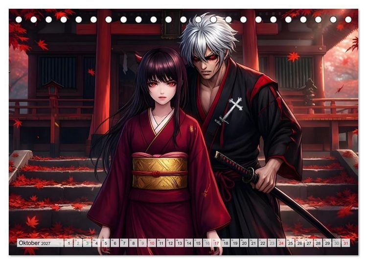 Produktbild: Meiji Mondkalender (Tischkalender 2027 DIN A5 quer), CALVENDO Monatskalender