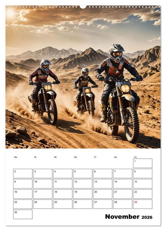 Produktbild: Vollgas und Adrenalin - Motocross-Action pur! (Wandkalender 2026 DIN A2 hoch), CALVENDO Monatskalender