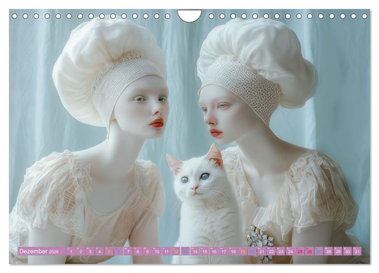 Produktbild: Albino Frauen - Kunstvolle Werke (Wandkalender 2026 DIN A4 quer), CALVENDO Monatskalender