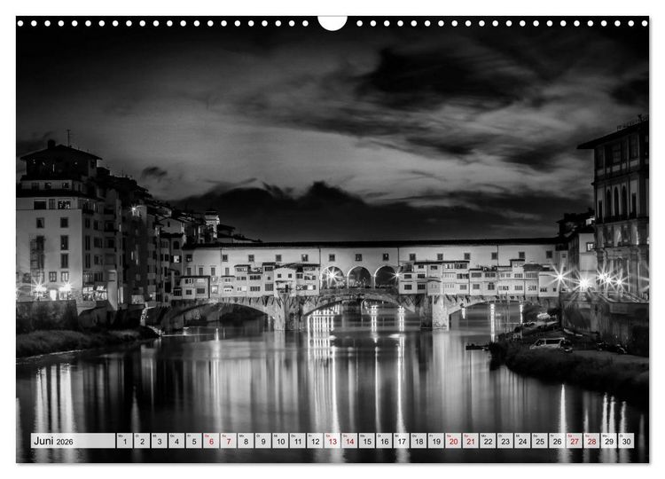 Produktbild: FLORENZ Monochrome Impressionen (Wandkalender 2026 DIN A3 quer), CALVENDO Monatskalender