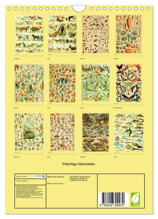 Produktbild: Pr&auml;chtige Naturtafeln (Wandkalender 2026 DIN A4 hoch), CALVENDO Monatskalender