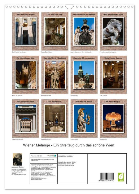 Produktbild: Wiener Melange - Ein Streifzug durch das sch&ouml;ne Wien (Wandkalender 2026 DIN A3 hoch), CALVENDO Monatskalender