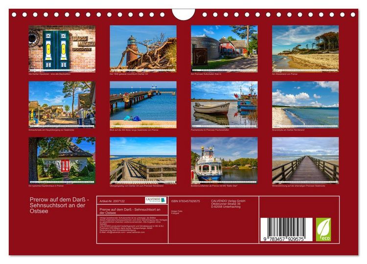 Produktbild: Prerow auf dem Dar&szlig; - Sehnsuchtsort an der Ostsee (Wandkalender 2026 DIN A4 quer), CALVENDO Monatskalender