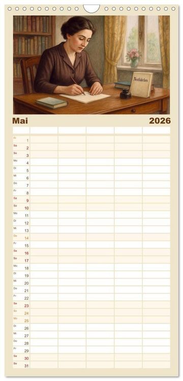 Produktbild: Familienplaner 2026 - Else Ury mit 5 Spalten (Wandkalender, 21 x 45 cm) CALVENDO