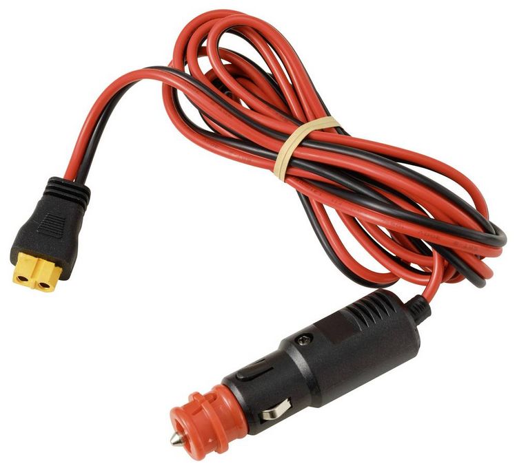 Produktbild: TRU COMPONENTS Zigarettenstecker auf XT60-Kabel 2m TC-13619280 Schwarz, Rot Inhalt: 1St.