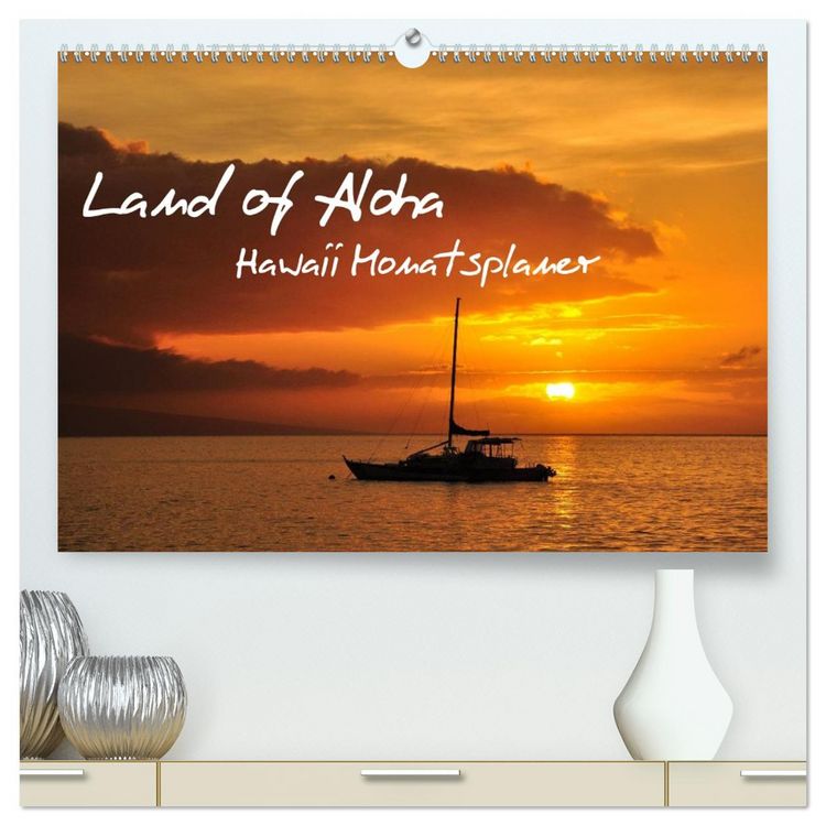 Produktbild: Land of Aloha - Hawaii Monatsplaner (hochwertiger Premium Wandkalender 2026 DIN A2 quer), Kunstdruck in Hochglanz