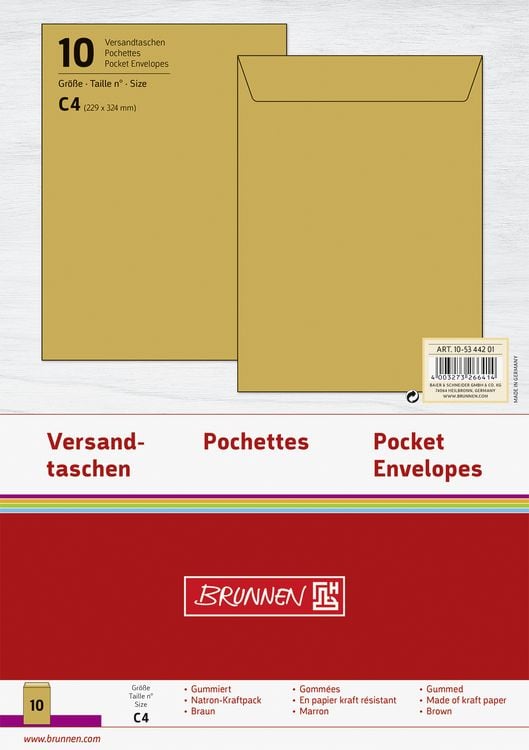 Produktbild: Brunnen Versandtasche C4NatronKraftpack10St
