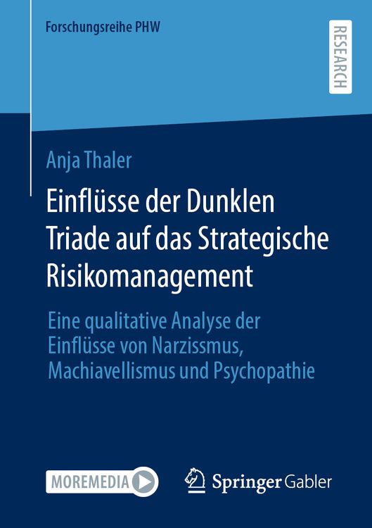 Produktbild: Einfl&uuml;sse der Dunklen Triade auf das Strategische Risikomanagement