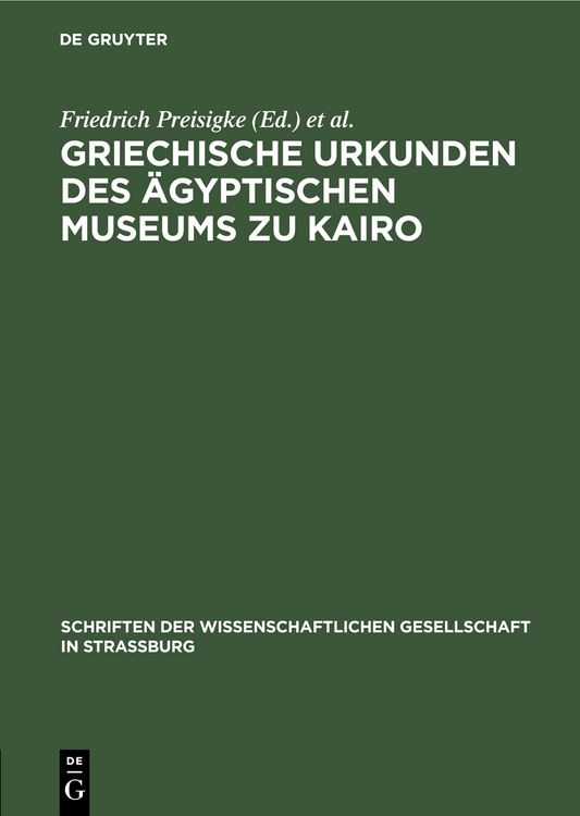 Produktbild: Griechische Urkunden des &Auml;gyptischen Museums zu Kairo