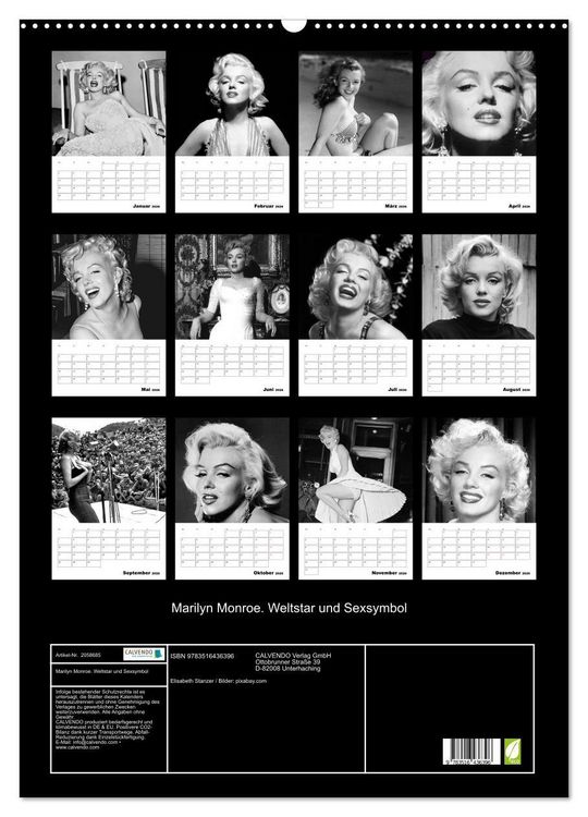 Produktbild: Marilyn Monroe. Weltstar und Sexsymbol (Wandkalender 2026 DIN A2 hoch), CALVENDO Monatskalender