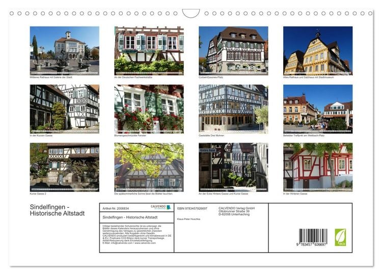 Produktbild: Sindelfingen - Historische Altstadt (Wandkalender 2026 DIN A3 quer), CALVENDO Monatskalender