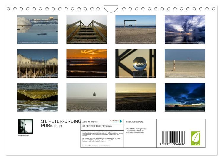 Produktbild: ST. PETER-ORDING PURistisch (Wandkalender 2026 DIN A4 quer), CALVENDO Monatskalender
