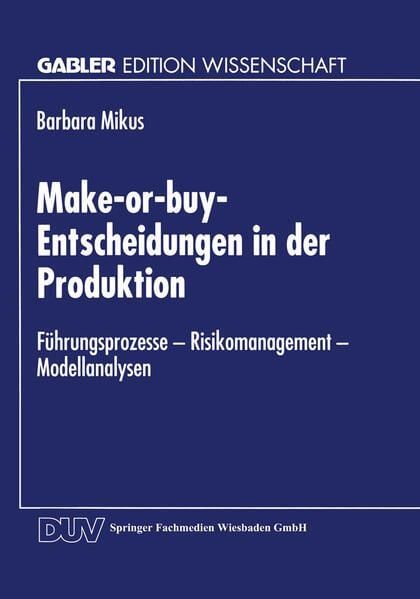 Produktbild: Make-or-buy-Entscheidungen in der Produktion
