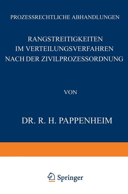 Produktbild: Rangstreitigkeiten im Verteilungsverfahren nach der Zivilprozessordnung