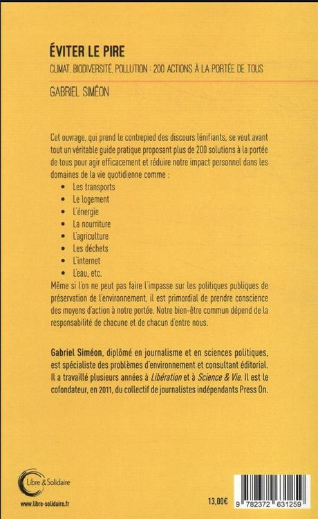 Produktbild: Eviter le pire : climat, biodiversit&eacute;, pollution