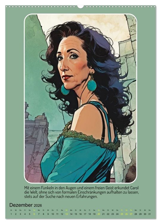 Produktbild: Starke Frauen im Comicbook-Stil (hochwertiger Premium Wandkalender 2026 DIN A2 hoch), Kunstdruck in Hochglanz