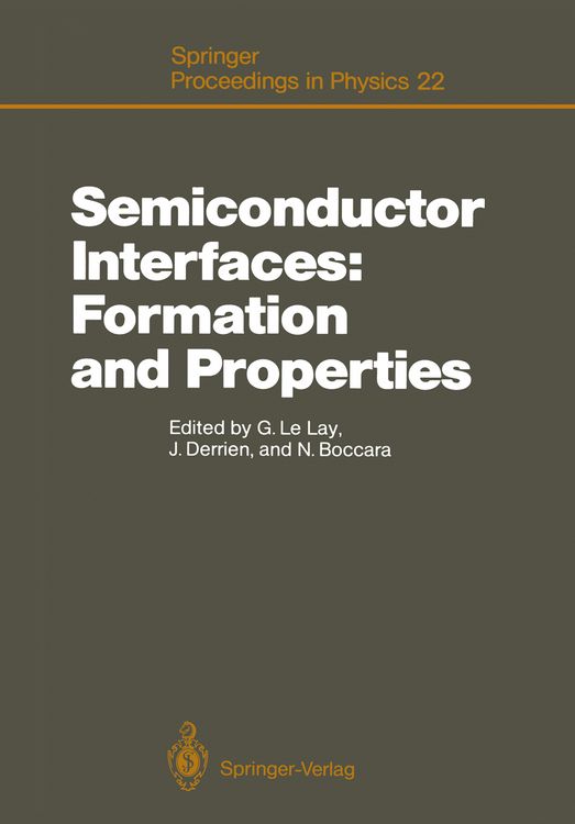 Produktbild: Semiconductor Interfaces: Formation and Properties