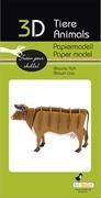 Produktbild: 3D Papiermodell. Kuh braun