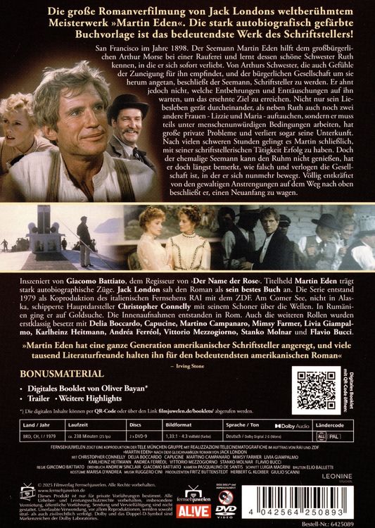 Produktbild: Martin Eden - Der legend&auml;re Jack London-Vierteiler (Fernsehjuwelen) [2 DVDs]