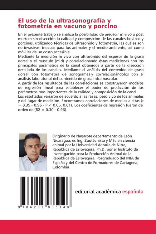Produktbild: El uso de la ultrasonograf&iacute;a y fotometr&iacute;a en vacuno y porcino