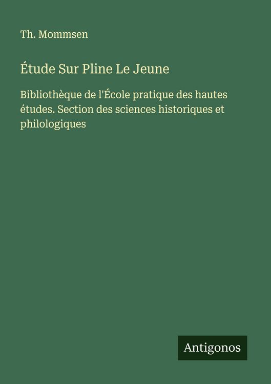 Produktbild: &Eacute;tude Sur Pline Le Jeune