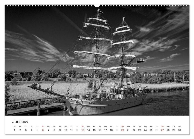Produktbild: Ostseebad Zingst - Impressionen in Schwarz-Wei&szlig; (hochwertiger Premium Wandkalender 2027 DIN A2 quer), Kunstdruck in Hochglanz