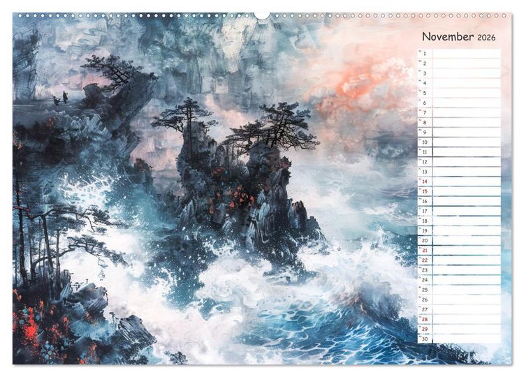 Produktbild: Chinas Harmonie - Terminplaner mit Landschaften und Symbolen (hochwertiger Premium Wandkalender 2026 DIN A2 quer), Kunstdruck in Hochglanz
