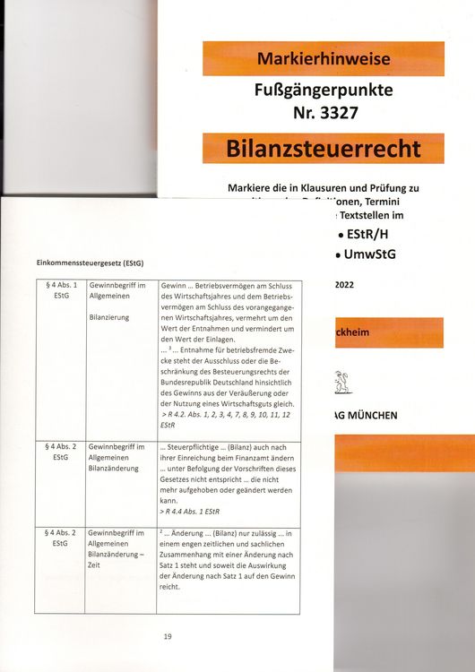 Produktbild: BILANZSTEUERRECHT D&uuml;rckheim-Markierhinweise/Fu&szlig;g&auml;ngerpunkte f&uuml;r das Steuerberaterexamen: D&uuml;rckheim'sche Markierhinweise