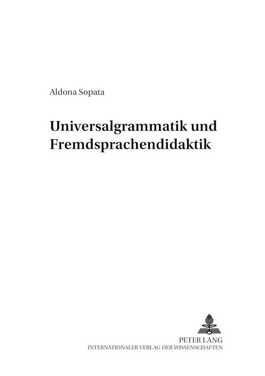 Produktbild: Universalgrammatik und Fremdsprachendidaktik