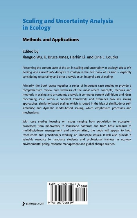 Produktbild: Scaling and Uncertainty Analysis in Ecology