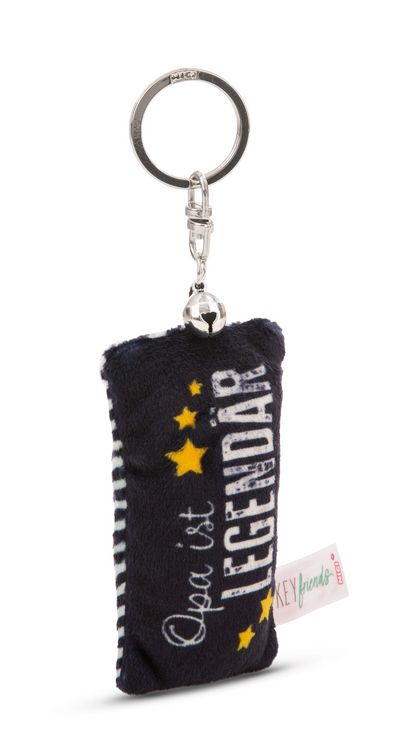 Produktbild: Schl&uuml;sselanh&auml;nger Mini Pl&uuml;schkissen Opa ist legend&auml;r m. Gl&ouml;ckchen