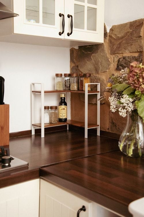 Produktbild: K&uuml;chen-Eckregal Mod. Louisa, 2 Etagen, 2 Etagen
