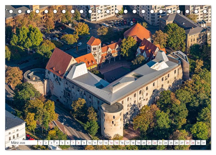 Produktbild: Halle an der Saale von oben (Tischkalender 2026 DIN A5 quer), CALVENDO Monatskalender