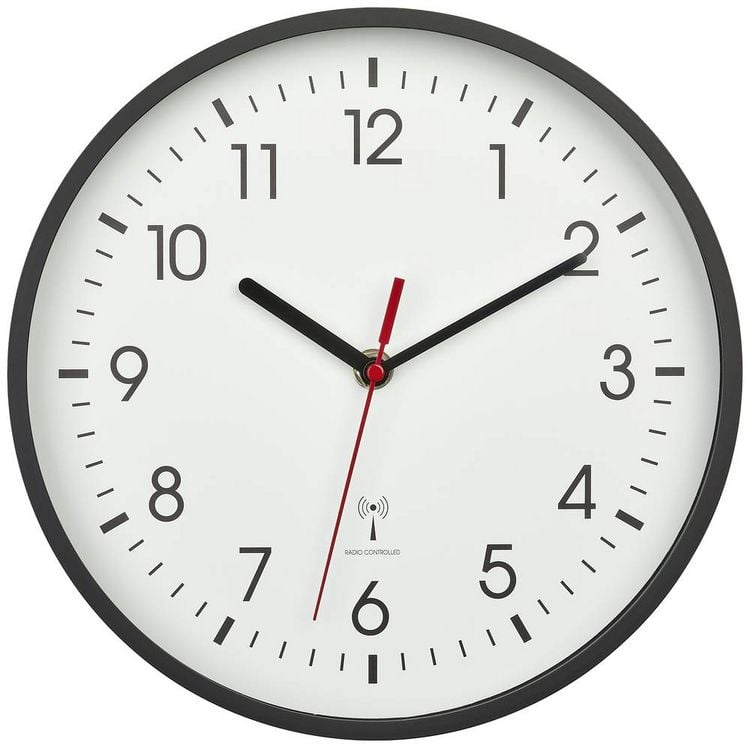 Produktbild: TFA Dostmann 60.3550.01 Funk Wanduhr 24.5cm x 42mm Schwarz