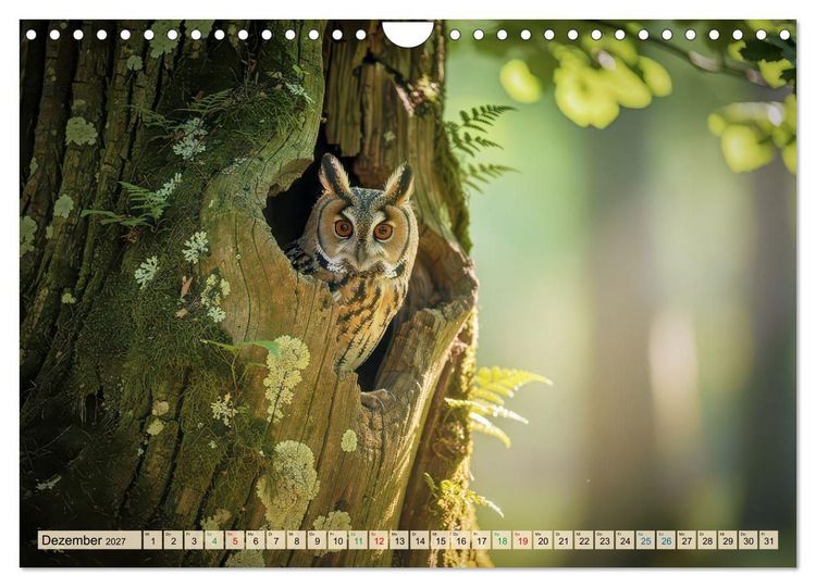 Produktbild: Eulen - furchtlos und elegant (Wandkalender 2027 DIN A4 quer), CALVENDO Monatskalender