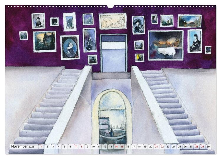 Produktbild: Frankfurt in Aquarell (hochwertiger Premium Wandkalender 2026 DIN A2 quer), Kunstdruck in Hochglanz