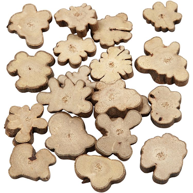 Produktbild: Creativ Company Holzscheiben - Sortiment, Gr&ouml;&szlig;e 15-40 mm, Dicke 5 mm, 230 g