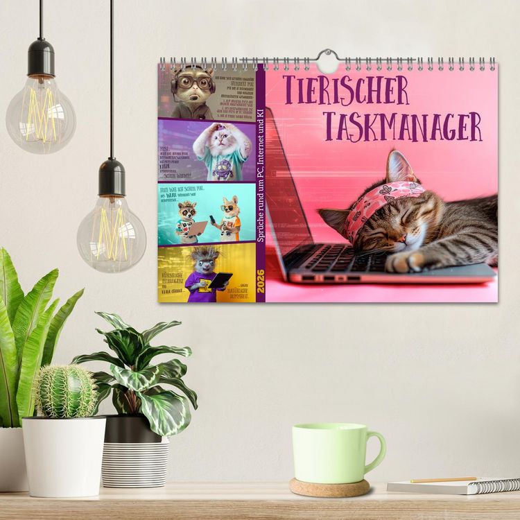 Produktbild: Tierischer Taskmanager (Wandkalender 2026 DIN A4 quer), CALVENDO Monatskalender