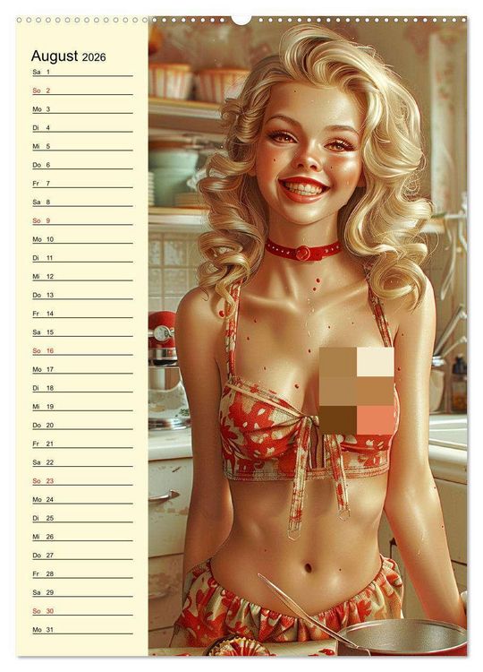 Produktbild: Schatz, ich hab gekocht! Sexy-lustige Pin-up-Girls in der K&uuml;che (hochwertiger Premium Wandkalender 2026 DIN A2 hoch), Kunstdruck in Hochglanz